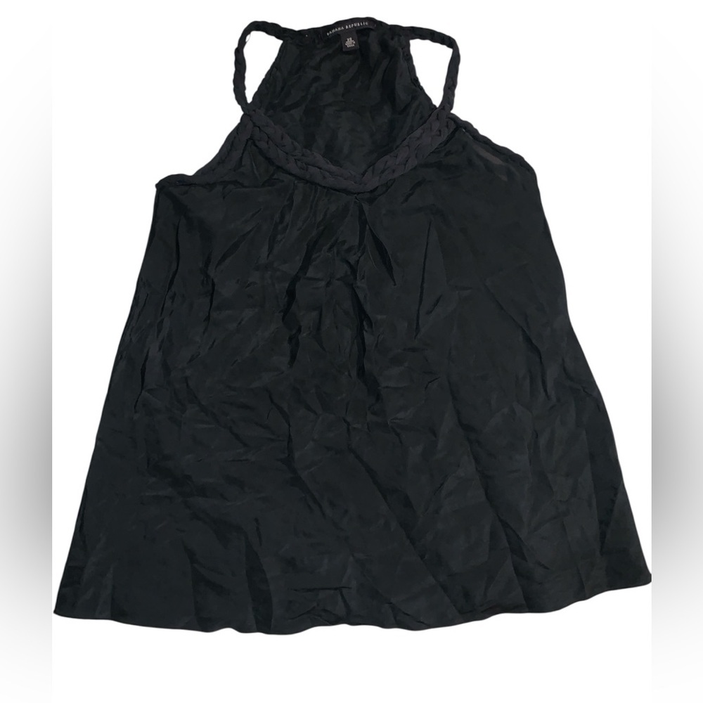 Banana Republic XS 100% Silk Black Camisole Top A-Line silhouette